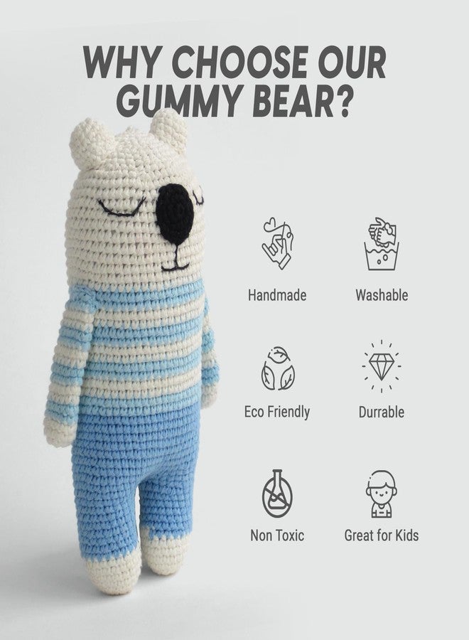 Kind Strings Handmade Crochet Bear Soft Toy - Plush Stuffed Animal for Babies & Kids - Montessori Gift for Baby Girl or Boy - Safe, Cute & Adorable Nursery Decor - Image 2